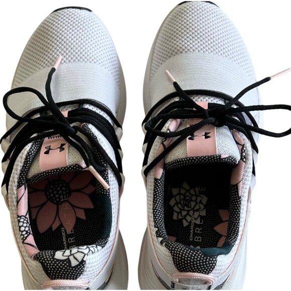 Under Armour Womens UA Charged Breathe FN Print Sport Style Shoes Size 7 White - Picture 8 of 8